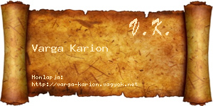 Varga Karion névjegykártya